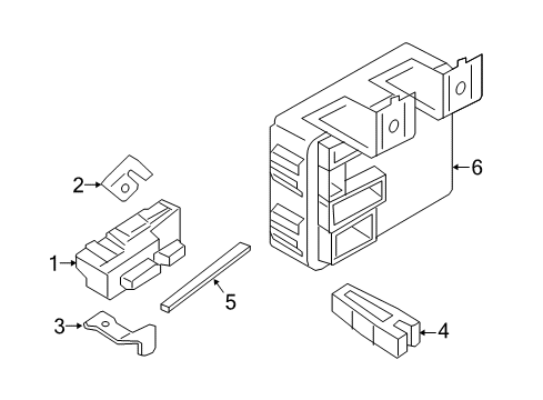 2019 Nissan Maxima Fuse & Relay Body Control Module Assembly Diagram for 284B2-9DJ1A