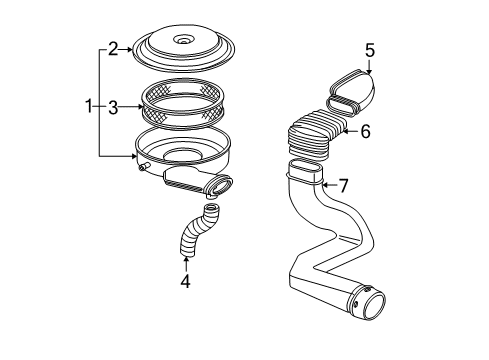 1987 GMC Safari Filters Air Cleaner Diagram for 25095939