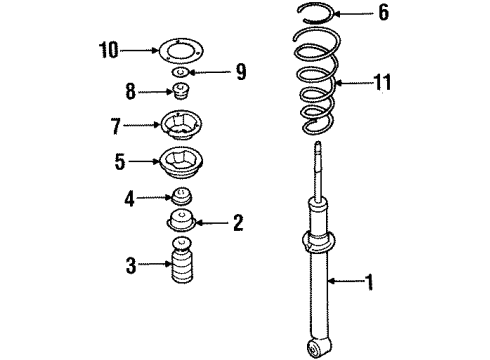 2001 Infiniti G20 Struts & Components - Front Spacer-Front Strut Insulator Diagram for 54329-2J000