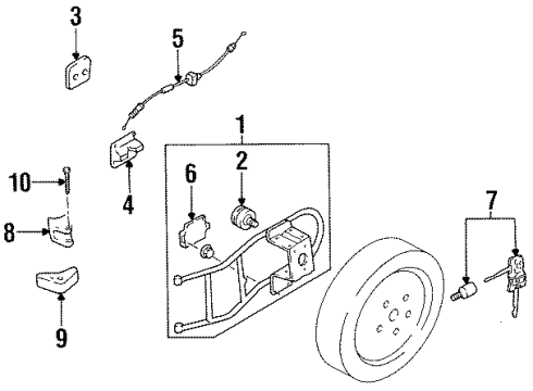 1996 Kia Sportage Carrier & Components - Spare Tire Pipe-Spare Tire Carrier Diagram for 0K02956930B
