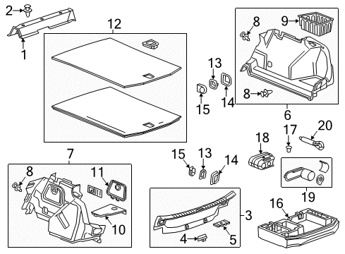 2015 Cadillac ATS Interior Trim - Rear Body Speaker Grille Nut Diagram for 11610603