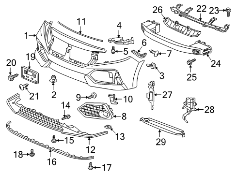 2020 Honda Civic Front Bumper Garnish Assembly, Left Front Bumper Side (Rallye Red) Diagram for 71118-TGG-A50ZA