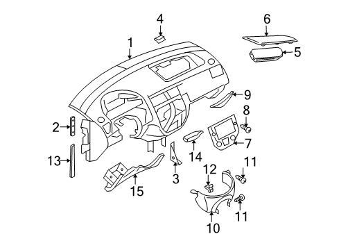 2007 Ford Focus Instrument Panel Lower Extension Clip Diagram for -W700970-S305