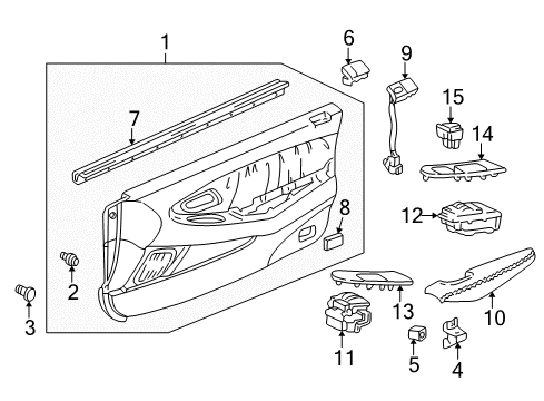 1999 Honda Accord Door & Components Armrest, Driver Side (Light Quartz Gray) Diagram for 83584-S82-A62ZB