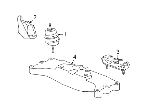 2014 Chevrolet Camaro Engine & Trans Mounting Mount Bracket Diagram for 22843611