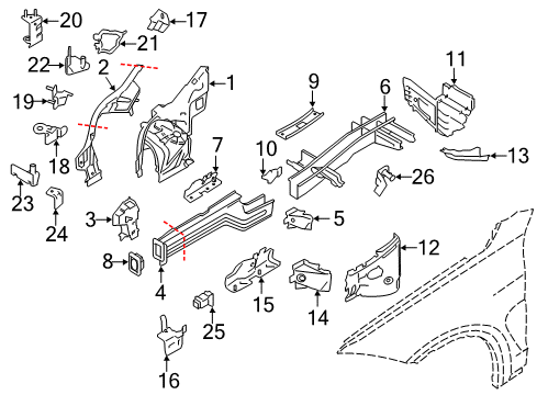 2017 BMW X5 Structural Components & Rails Bracket Afs Diagram for 41117174337