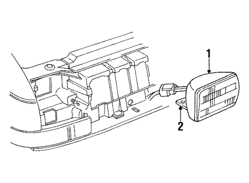 1998 Jeep Grand Cherokee Fog Lamps Left Fog Lamp Diagram for 55155313