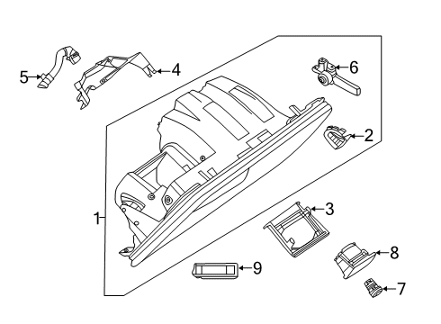 2019 BMW X4 Glove Box Led For Interior Lamp Diagram for 63319397922