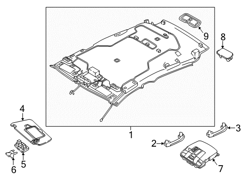 2017 Infiniti QX30 Interior Trim - Roof Map Lamp Assy Diagram for 26430-5DC2B