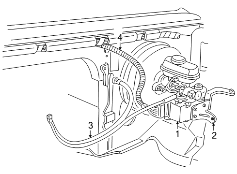 2002 Ford E-150 Econoline Club Wagon Cruise Control System Actuator Assembly Diagram for 1C2Z-9A825-AA