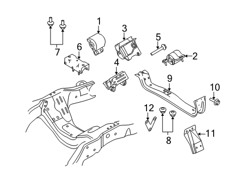 2010 Ford F-350 Super Duty Engine & Trans Mounting Mount Bracket Diagram for 7C3Z-6030-BA