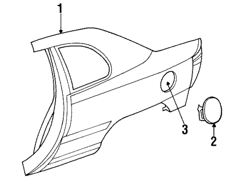 1997 Plymouth Neon Quarter Panel & Components Housing-Fuel Filler Diagram for 5256943