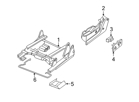 2004 GMC Sierra 2500 HD Power Seats Cover, Driver Seat Riser Finish *Neutral Diagram for 88941714