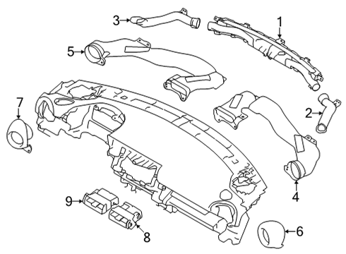 2022 Toyota GR86 Ducts Air Vent Grille Diagram for SU003-08705