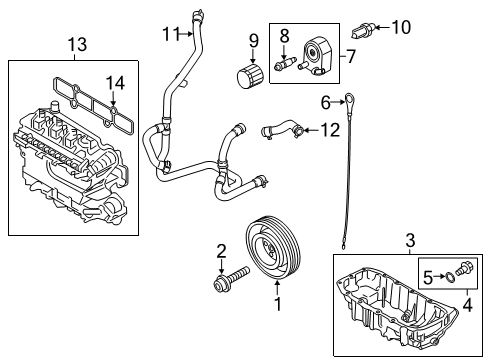2022 Ford Escape Engine Parts Dipstick Diagram for JX6Z-6750-F