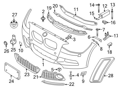 2016 BMW M235i Front Bumper Side-Marker Rear Reflector, Right Diagram for 63147854192