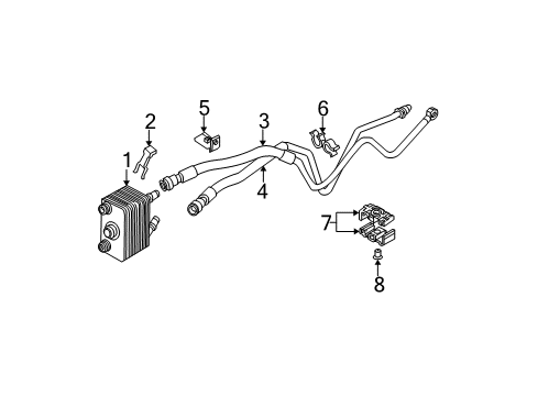 2005 BMW X5 Trans Oil Cooler Transmission Oil Cooler Line, Return Diagram for 17227510047