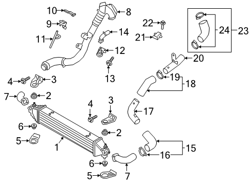 2019 Genesis G70 Intercooler Bracket-INTERCOOLER Lower Mounting, LH Diagram for 282592FRH1