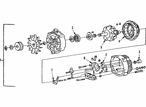 1984 Pontiac Phoenix Alternator GENERATOR Assembly (Remanufacture) Diagram for 10464399