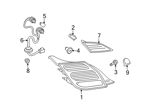 2009 Lexus SC430 Bulbs Garnish Sub-Assy, Back Door, Outside LH Diagram for 76802-24020