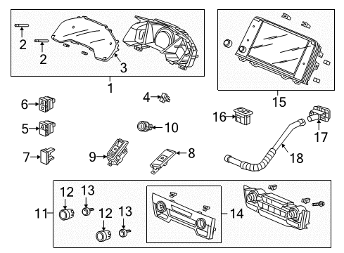 2021 Honda CR-V Cluster & Switches, Instrument Panel Switch Assy., Auto Air Conditioner *NH900L* (DEEP BLACK) Diagram for 79620-TLA-A41ZA