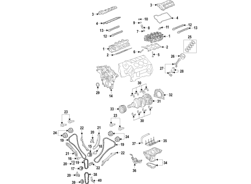 2019 Ram 1500 Engine Parts, Mounts, Cylinder Head & Valves, Camshaft & Timing, Oil Pan, Oil Pump, Crankshaft & Bearings, Pistons, Rings & Bearings, Variable Valve Timing Cover-Chain Case Diagram for 68340310AC