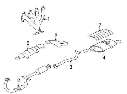 1999 Chevrolet Cavalier Exhaust Components Exhaust Muffler Assembly (W/ Tail Pipe) Diagram for 22603141