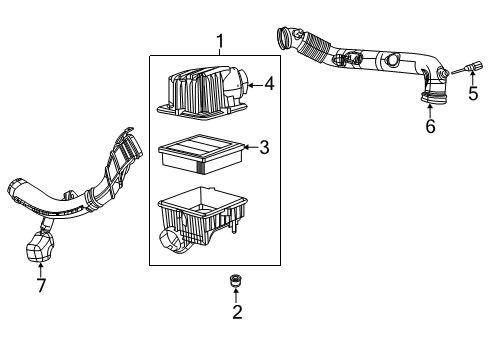 2019 Jeep Compass Powertrain Control Air Inlet Duct Diagram for 68312173AA