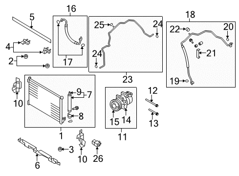 2014 Nissan Rogue Select Switches & Sensors Seal Rubber Diagram for 21496-JM01A