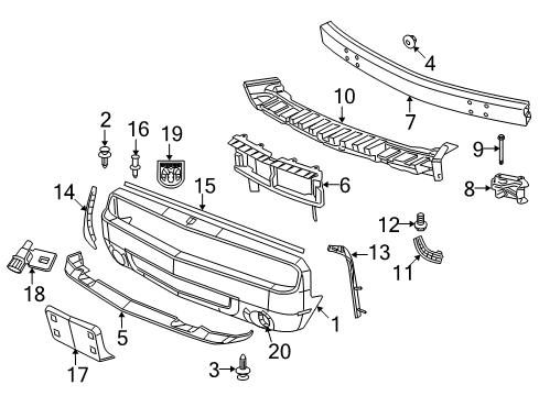 2009 Dodge Challenger Front Bumper Plug-Fog Lamp Hole Diagram for 4806184AA