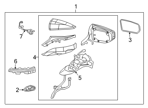 2021 Lexus ES350 Parking Aid Mirror Assembly, Outer R Diagram for 87940-06C40-B0