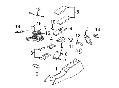 2006 Dodge Magnum Console Bezel-Console PRNDL Diagram for 4779395AC