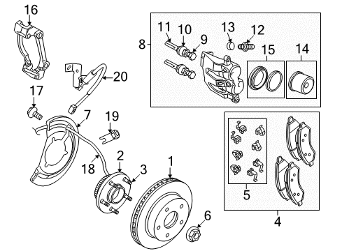 2006 Dodge Ram 1500 Front Brakes CALIPER-Disc Brake Diagram for 5143407AA