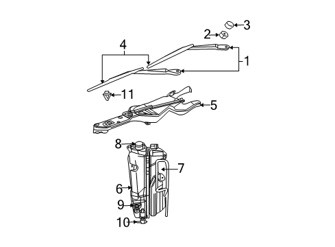 2008 Dodge Durango Windshield - Wiper & Washer Components Blade-Front WIPER Diagram for 5135560AA