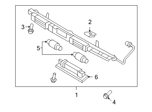 2010 Hyundai Genesis License Lamps Lamp Assembly-License Plate Diagram for 92501-3M000