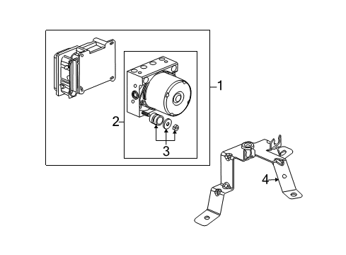 2006 Saturn Ion ABS Components Electronic Brake And Traction Control Module Kit Diagram for 22729516