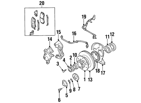 1998 Honda Passport Anti-Lock Brakes Caliper, Left Front Disk Brake (Reman) Diagram for 2-91226-341-0RM