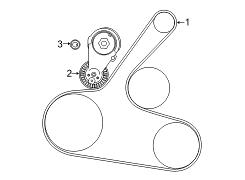 2019 Nissan Altima Belts & Pulleys TENSIONER Assembly Auto Diagram for 11955-6CA0A