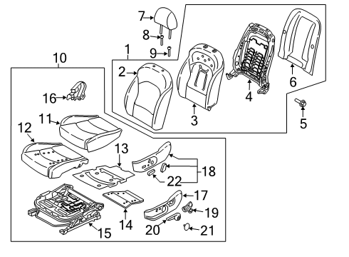 2020 Kia Forte Driver Seat Components Pad Assembly-Front Seat Diagram for 88150M6550