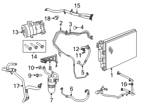 2013 Chrysler 200 A/C Condenser, Compressor & Lines COMPRESOR-Air Conditioning Diagram for 68084913AC