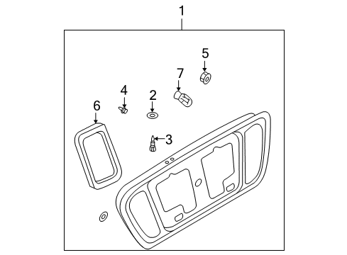 2003 Nissan Sentra Bulbs Lamp Assembly-Back Up Diagram for B6540-4Z314