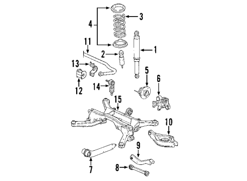 2008 Saturn Vue Rear Axle, Lower Control Arm, Upper Control Arm, Stabilizer Bar, Suspension Components Rear Shock Absorber Assembly Diagram for 15856086