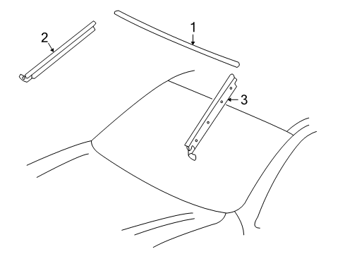 2005 Toyota Sequoia Reveal Moldings Upper Molding Diagram for 75531-0C020