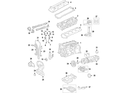 2014 Nissan Rogue Engine Parts, Mounts, Cylinder Head & Valves, Camshaft & Timing, Variable Valve Timing, Oil Pan, Oil Pump, Balance Shafts, Crankshaft & Bearings, Pistons, Rings & Bearings Chain BALANCER Diagram for 15041-3TA2A