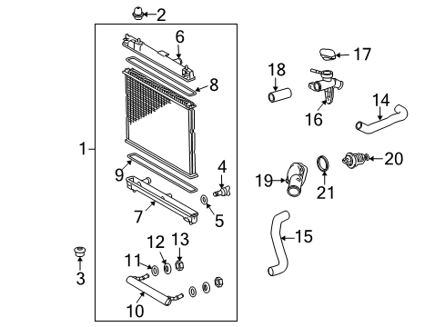 Diagram for 2014 Scion xD Radiator & Components 