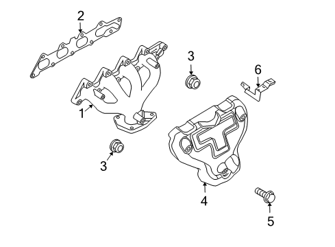 2008 Chevrolet Aveo Exhaust Manifold Heat Shield Diagram for 96350821