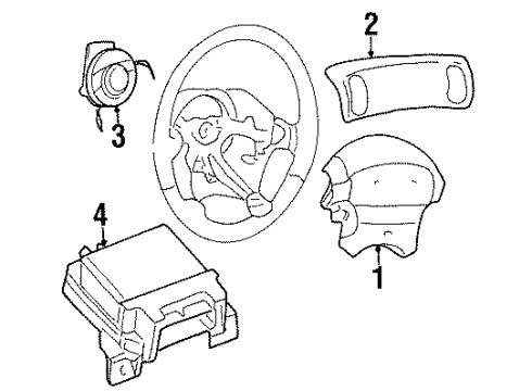 2000 Chrysler LHS Air Bag Components Air Bag Clock Spring Diagram for 4698304