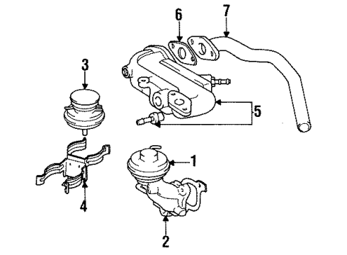 1992 Lexus ES300 Emission Components EGR Valve Gasket Diagram for 25627-62020