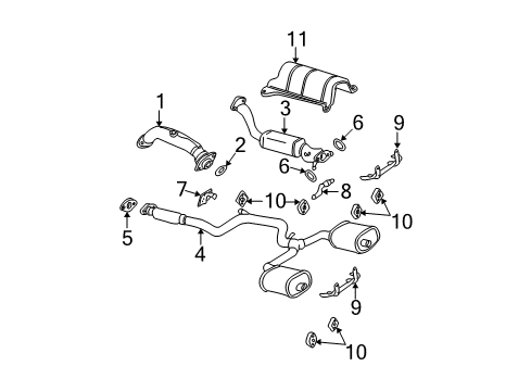 2002 Chevrolet Monte Carlo Exhaust Components Bracket-Exhaust Muffler Rear Hanger *Red Diagram for 10301946