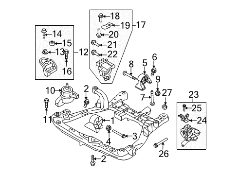 2010 Kia Rondo Engine & Trans Mounting Bolt Assembly Diagram for 218212G706K